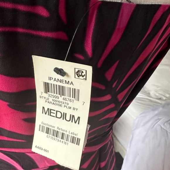 NWT Wrap Maxi Dress Palm Leaf Pattern in Pink tones - Size M - Picture 4 of 4